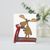 Funny Moose Exercising op de Cartoon van de papier Briefkaart (Staand voorkant)