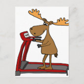Funny Moose Exercising op de Cartoon van de papier Briefkaart (Voorkant)