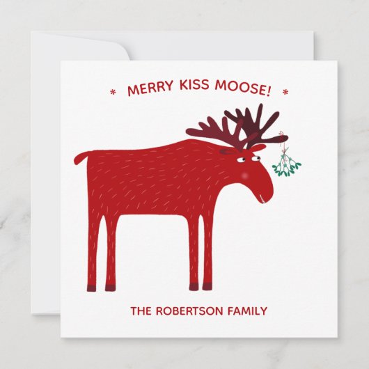 Funny Moose Feestdagenkaart (Voorkant)