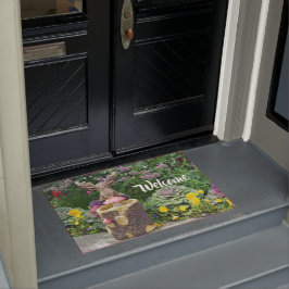 Funny Moose Floral Garden Foto Deurmat