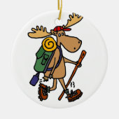 Funny Moose Hiker Keramisch Ornament (Voorkant)