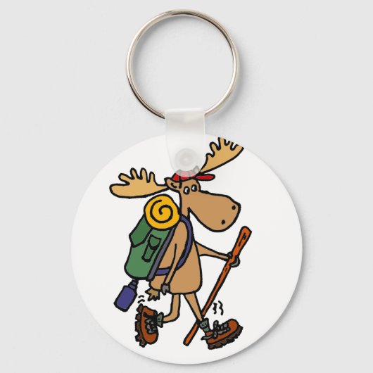 Funny Moose Hiker Sleutelhanger (Voorkant)