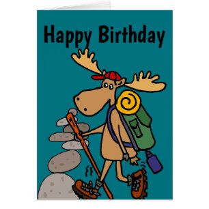 Funny Moose Hiking met Caïro Cartoon