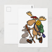 Funny Moose Hiking met Caïro-Cartoon Briefkaart (Voorkant / Achterkant)