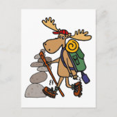 Funny Moose Hiking met Caïro-Cartoon Briefkaart (Voorkant)