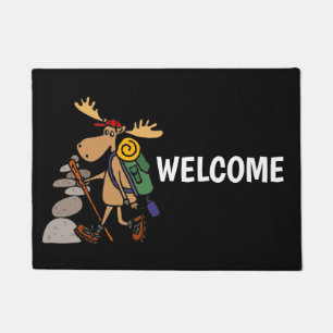 Funny Moose Hiking met Caïro Cartoon Deurmat