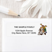 Funny Moose Hiking met Caïro-Cartoon Etiket (Insitu)