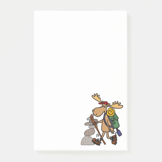 Funny Moose Hiking met Caïro Cartoon Post-it® Notes (Voorkant)