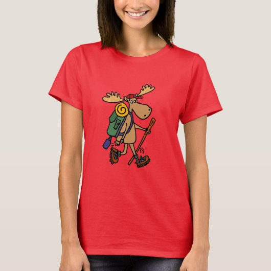 Funny Moose Hiking Shirt (Voorkant)