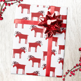 Funny Moose Holiday Cadeaupapier