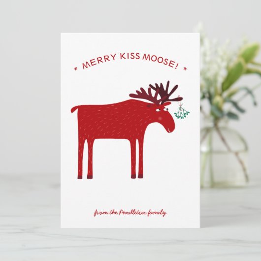 Funny Moose Holiday Kaart (Staand voorkant)