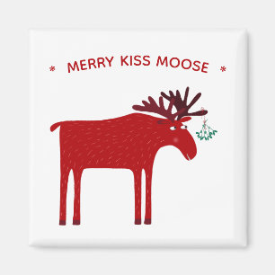 Funny Moose Holiday Magneet