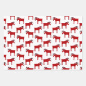 Funny Moose Holiday Red en White Inpakpapier Vel (Voorkant 2)