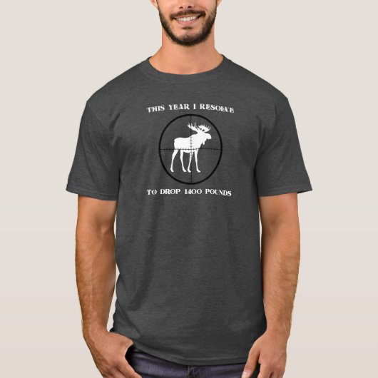 Funny Moose Hunting - Mannen T-shirt (Voorkant)