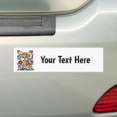 Funny Moose in Flower Garden Art Abstract Bumpersticker (Op auto)
