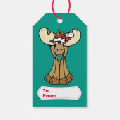 Funny Moose is voor kerstmis Cadeaulabel (Achterkant)