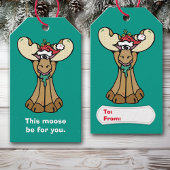 Funny Moose is voor kerstmis Cadeaulabel