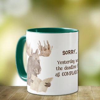 Funny Moose Klaplaint Deadline Kantoor Mok