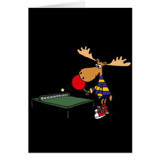 Funny Moose Palling Table Tennis Cartoon