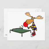 Funny Moose Palling Table Tennis Cartoon Briefkaart (Voorkant / Achterkant)