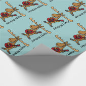 Funny Moose Plays Guitar Birthday Giftwrap Cadeaupapier (Hoek)