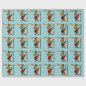Funny Moose Plays Guitar Birthday Giftwrap Cadeaupapier (Vlak)