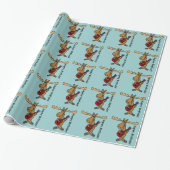 Funny Moose Plays Guitar Birthday Giftwrap Cadeaupapier (Uitgerold)