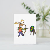 Funny Moose Practicing Archery Briefkaart (Staand voorkant)