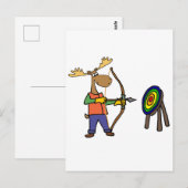 Funny Moose Practicing Archery Briefkaart (Voorkant / Achterkant)