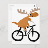 Funny Moose Riding Bicycle Briefkaart (Voorkant / Achterkant)