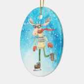 Funny Moose Skater Colorado Kerstmis Keramisch Ornament (Links)