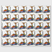 Funny Moose Snowmobiling Cadeaupapier (Vlak)
