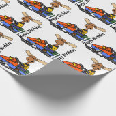 Funny Moose Snowmobiling Cadeaupapier (Hoek)