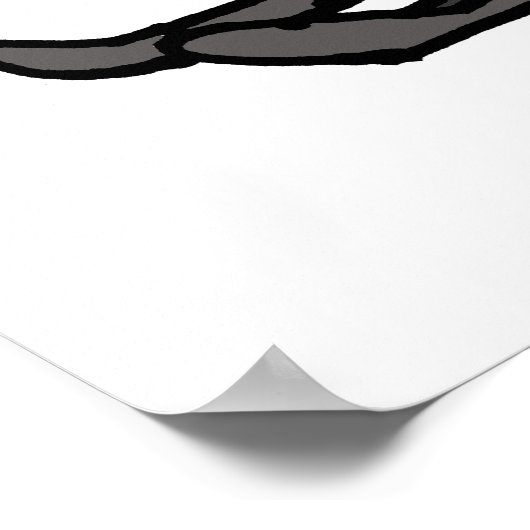 Funny Moose Snowmobiling Poster (Hoek)