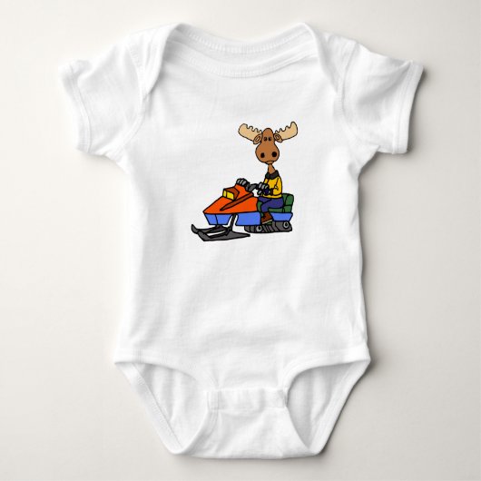 Funny Moose Snowmobiling Romper (Voorkant)