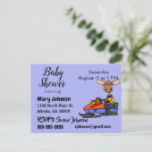 Funny Moose Snowmobiling Uitnodiging Briefkaart (Staand voorkant)