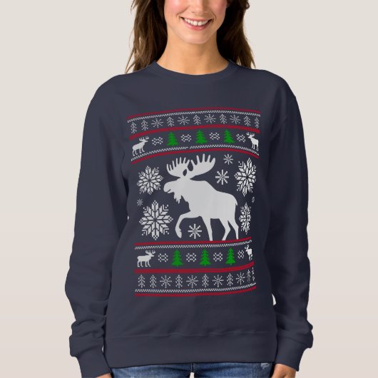 FUNNY MOOSE UGLY XMAS SWEATER CHRISTMAS (Voorkant)