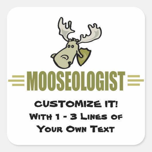 Funny Moose Vierkante Sticker (Voorkant)