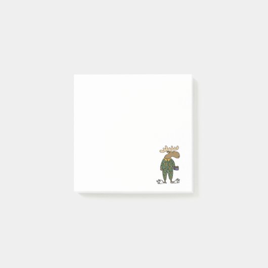 Funny Moose Wearing Polka Dot Pajamas Post-it® Notes (Voorkant)