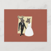Funny Moose Wedding Cartoon Briefkaart (Voorkant)