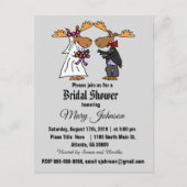 Funny Moose Wedding Cartoon Uitnodiging Briefkaart (Voorkant)
