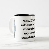 Funny morel hunter's koffiebeker tweekleurige koffiemok (Voorkant links)