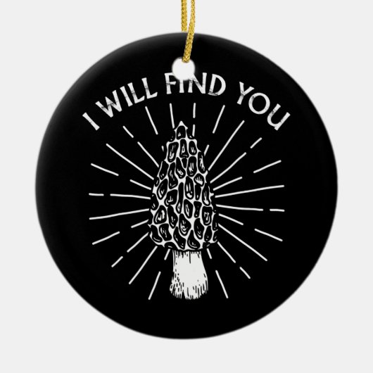 Funny Morel Mushroom jagen buitenshuis Summer Keramisch Ornament (Voorkant)