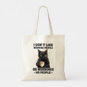 Funny Morning Cat Gezegde Tote Bag (Achterkant)