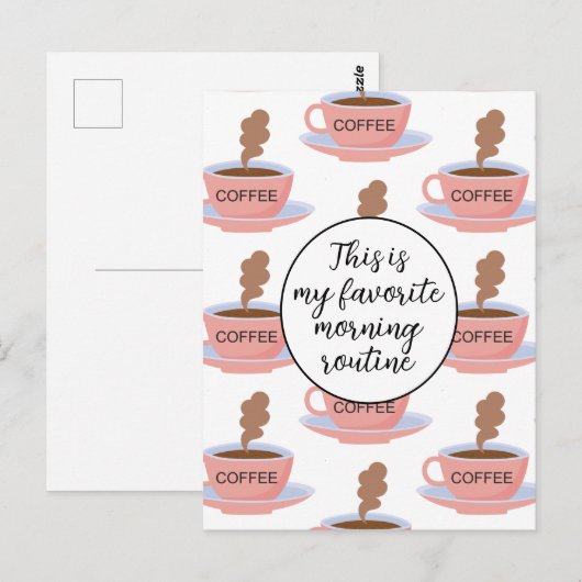 Funny Morning Coffee Briefkaart (Voorkant / Achterkant)