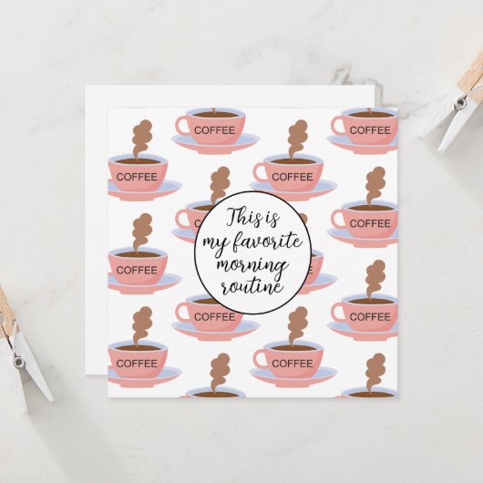 Funny Morning Coffee Kaart (Voorkant / Achterkant in situ)