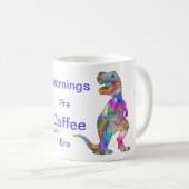 Funny Morning Coffee Psychedelic T Rex Dinosaur Koffiemok (Voorkant rechts)