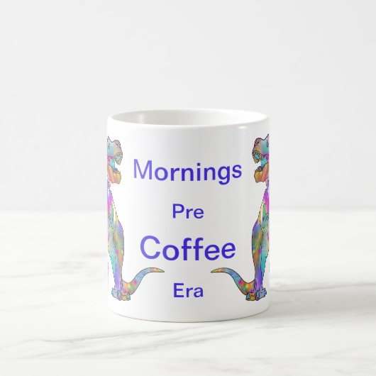 Funny Morning Coffee Psychedelic T Rex Dinosaur Koffiemok (Center)