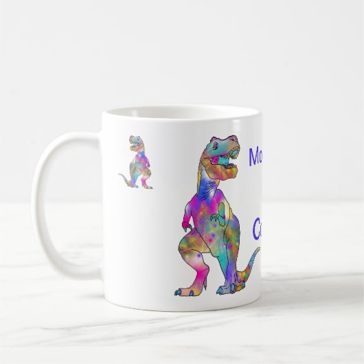 Funny Morning Coffee Psychedelic T Rex Dinosaur Koffiemok (Links)