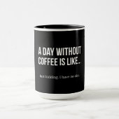 Funny Morning Coffee Quote | Levensduur zonder kof Mok (Midden)